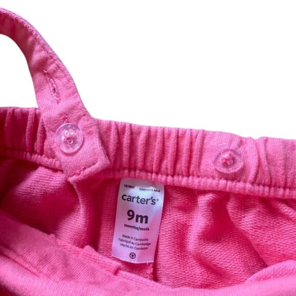 Carter's Ruffle Heart Shortalls 9 Months - Picture 7 of 8